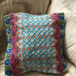 Set of Two Embroidered Pillow Covers with Zip
